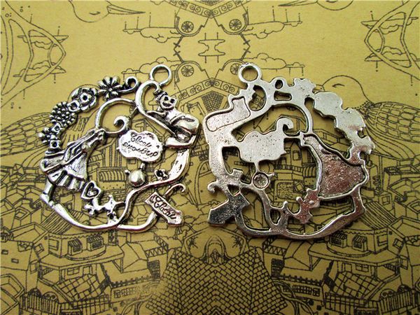 15pcs of antique tibetan silver alice in wonderland wreath charm pendants 42x41mm, Bronze;silver
15pcs of antique tibetan silver alice in wonderland wreath charm pendants 42x41mm, Bronze;silver