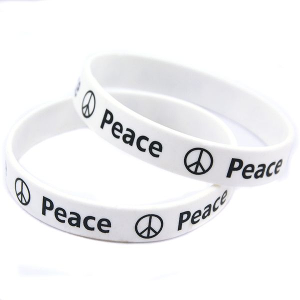 1pc peace silicone wristband for charity activities gift printed logo size 2 colors, Black
1pc peace silicone wristband for charity activities gift printed logo size 2 colors, Black