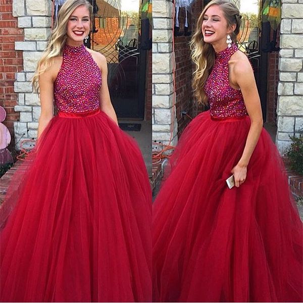 high neck red tulle prom dress long plus size beaded evening gown holiday formal dresses evening a-line celebrity elegant pageant gowns, Black
high neck red tulle prom dress long plus size beaded evening gown holiday formal dresses evening a-line celebrity elegant pageant gowns, Black
