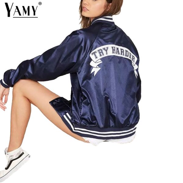 wholesale- fashion try harder letter print bomber jacket women winter satin full sleeve single breasted basic coats female baseball outwear, Black;brown
wholesale- fashion try harder letter print bomber jacket women winter satin full sleeve single breasted basic coats female baseball outwear, Black;brown