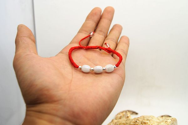 3 jade beads 4 925 pure silver beads hand-woven red snake knots lucky bracelet, Black
3 jade beads 4 925 pure silver beads hand-woven red snake knots lucky bracelet, Black