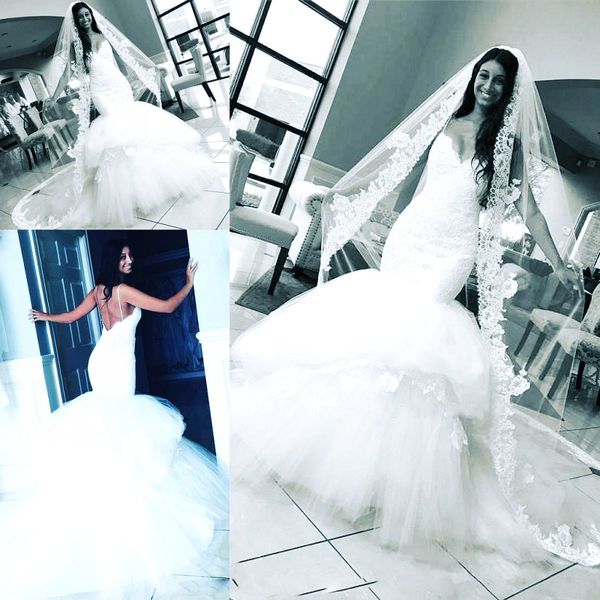 simple mermaid wedding dresses spaghetti lace and tulle bridal gowns backless sweep train wedding dress 2018 summer vestidos, White
simple mermaid wedding dresses spaghetti lace and tulle bridal gowns backless sweep train wedding dress 2018 summer vestidos, White