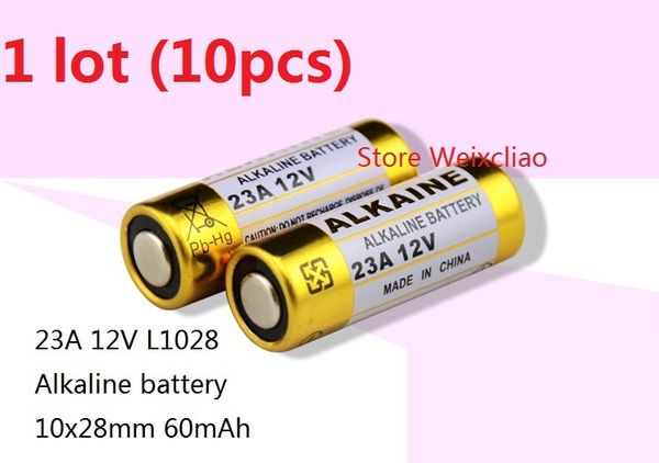 10pcs 1 lot 23A 12V 23A12V 12V23A L1028 dry alkaline battery 12 Volt Batteries Free Shipping
10pcs 1 lot 23A 12V 23A12V 12V23A L1028 dry alkaline battery 12 Volt Batteries Free Shipping