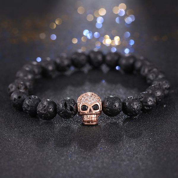 wholesale- 2017 men bracelets skull micro inlay zircon natural stone bead buddha bracelets for women men black lava bracelet pulseras muje, Golden;silver
wholesale- 2017 men bracelets skull micro inlay zircon natural stone bead buddha bracelets for women men black lava bracelet pulseras muje, Golden;silver