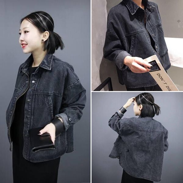 wholesale- autumn spring fashion women black denim jacket loose female long-sleeves coat casual outwear njk-85-39, Black;brown
wholesale- autumn spring fashion women black denim jacket loose female long-sleeves coat casual outwear njk-85-39, Black;brown