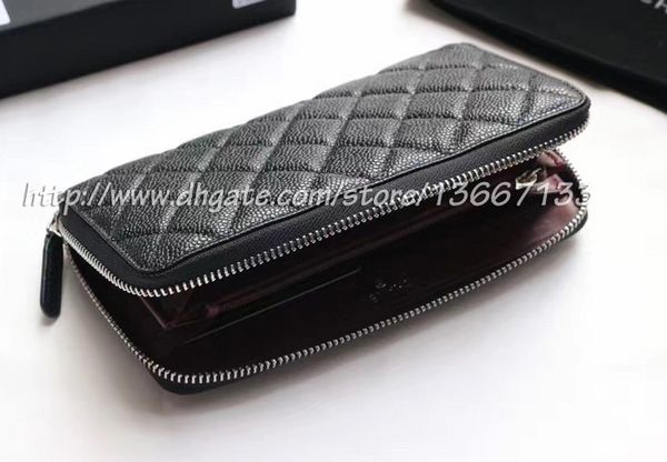 2018 Hot Women's Genuine Leather Long Style Zippy Wallets Purse BlacK Caviar Quilted Clutch Wallet Card Holder Men's Note Compartment
2018 Hot Women's Genuine Leather Long Style Zippy Wallets Purse BlacK Caviar Quilted Clutch Wallet Card Holder Men's Note Compartment