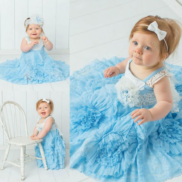 classy floor length lace flower girls dresses for weddings toddler pageant dress with hand made flower tulle ruffled first communion gowns, White;blue
classy floor length lace flower girls dresses for weddings toddler pageant dress with hand made flower tulle ruffled first communion gowns, White;blue