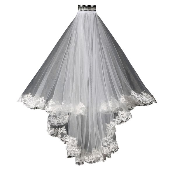 2019 new lace wedding veil lace short design single wedding bride's veil long hair comb in stock, Black
2019 new lace wedding veil lace short design single wedding bride's veil long hair comb in stock, Black