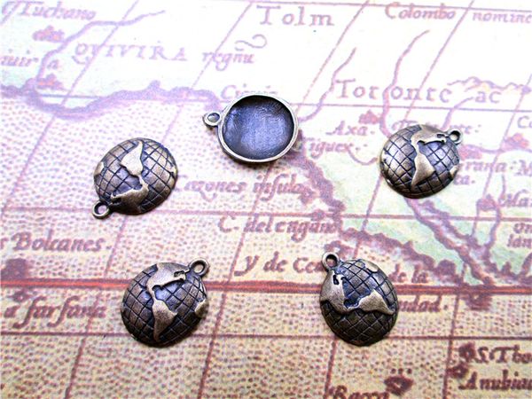 60pcs--globe charms, antique bronze lovely mini globe charm pendants,earth pendants 15x18mm, Bronze;silver
60pcs--globe charms, antique bronze lovely mini globe charm pendants,earth pendants 15x18mm, Bronze;silver