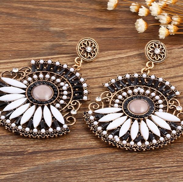 new gold plated petal flower earrings boho style resin beads drop earrings for women party gifts earring jewelry hz, Silver
new gold plated petal flower earrings boho style resin beads drop earrings for women party gifts earring jewelry hz, Silver
