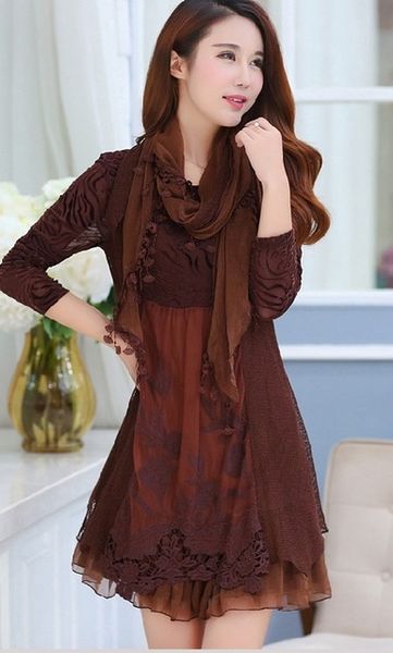 wholesale- dresses fall winter lace middle age mother dress plus size women clothing long sleeve a-line vintage dress dames kleding j130, White;black
wholesale- dresses fall winter lace middle age mother dress plus size women clothing long sleeve a-line vintage dress dames kleding j130, White;black