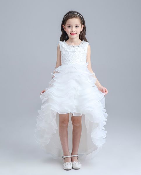 white princess lace children flower girl dresses for weddings high low beaded kid girls party pageant dress with long train for little girls, White;blue
white princess lace children flower girl dresses for weddings high low beaded kid girls party pageant dress with long train for little girls, White;blue