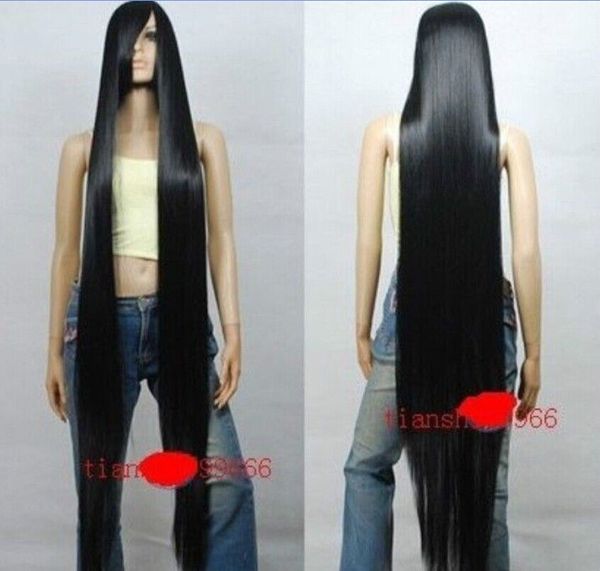150cm 60 inch hi_temp series black extra long cosplay dna wigs h129, Black;brown 
150cm 60 inch hi_temp series black extra long cosplay dna wigs h129, Black;brown
