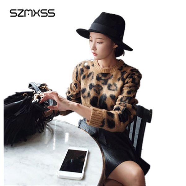 wholesale- knit sweater cashmere female autumn winter fashionable leopard women's sweaters knitted pullover warm clothes with long slee, White;black
wholesale- knit sweater cashmere female autumn winter fashionable leopard women's sweaters knitted pullover warm clothes with long slee, White;black
