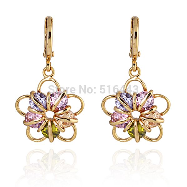 limited 2017 new arrival jewelry real 18k gold gp cubic zirconia wedding party flower drop earrings for women wholesale a985, Silver
limited 2017 new arrival jewelry real 18k gold gp cubic zirconia wedding party flower drop earrings for women wholesale a985, Silver