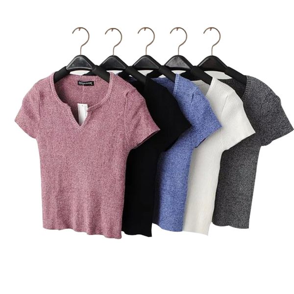wholesale-2t23 fashion 2016 women american style cropped knitted t-shirts short sleeve v-neck shirts stretch casual fit brand, White
wholesale-2t23 fashion 2016 women american style cropped knitted t-shirts short sleeve v-neck shirts stretch casual fit brand, White