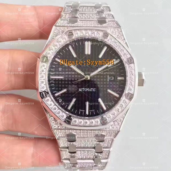 15400 full diamond watch sweep move watch man automatic movement hip-hop set diamond waterproof 41mm 316 stainless steel, Slivery;brown
15400 full diamond watch sweep move watch man automatic movement hip-hop set diamond waterproof 41mm 316 stainless steel, Slivery;brown