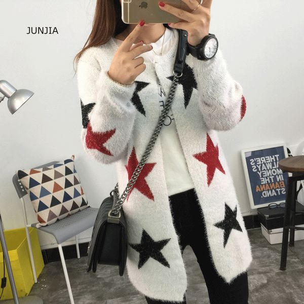 wholesale- 2016 new women sweater coat cardigans stars pattern printed casual long sweater loose warm knitted outwears crochet sweater, White;black
wholesale- 2016 new women sweater coat cardigans stars pattern printed casual long sweater loose warm knitted outwears crochet sweater, White;black