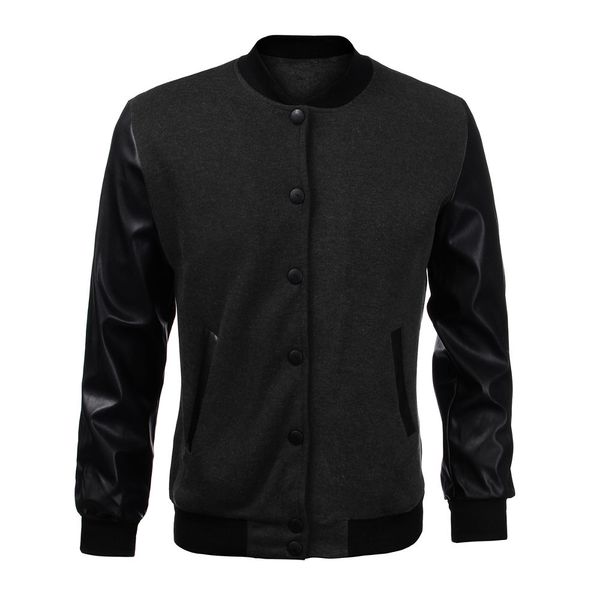 wholesale- 2016 mens autumn fashion slim outwear leather sleeve male personalized baseball stitching leisure jacket coat 5 color sale, Black;brown
wholesale- 2016 mens autumn fashion slim outwear leather sleeve male personalized baseball stitching leisure jacket coat 5 color sale, Black;brown