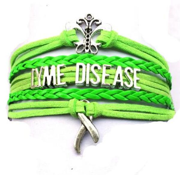 10pcs/lot diy handmade jewelry drop shipping lyme disease butterfly cancer ribbon awareness bracelet green leather handmade, Golden;silver
10pcs/lot diy handmade jewelry drop shipping lyme disease butterfly cancer ribbon awareness bracelet green leather handmade, Golden;silver