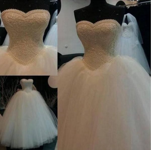 stuning spring ball gown wedding dresses with pearls sweetheart tulle floor length sequined lace appliques puffy bridal gowns, White
stuning spring ball gown wedding dresses with pearls sweetheart tulle floor length sequined lace appliques puffy bridal gowns, White