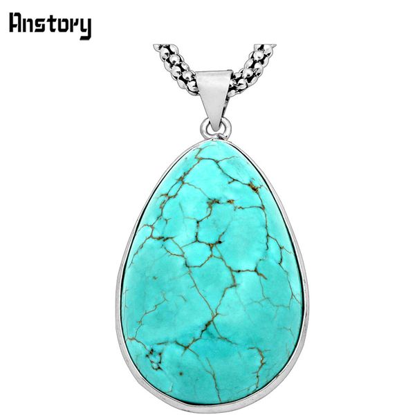 wholesale-vintage look tibet silver alloy delicate water drop pendant turquoise necklace n048
wholesale-vintage look tibet silver alloy delicate water drop pendant turquoise necklace n048