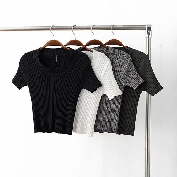 wholesale-knitwear women crop cashmere sweater pullover fitting short sleeve o-neck pull femme jumper sweaters, White;black
wholesale-knitwear women crop cashmere sweater pullover fitting short sleeve o-neck pull femme jumper sweaters, White;black