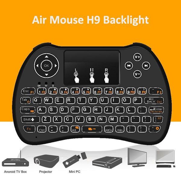 Беспроводная клавиатура с подсветкой Blacklight H9 Fly Air Mouse Multi-Media Пульт дистанционного
Беспроводная клавиатура с подсветкой Blacklight H9 Fly Air Mouse Multi-Media Пульт дистанционного