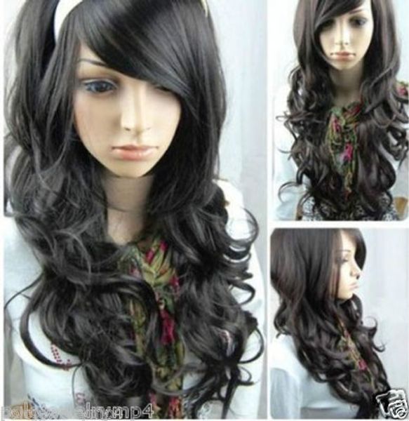 new wig cosplay long curly black with bang women full wig ing
new wig cosplay long curly black with bang women full wig ing