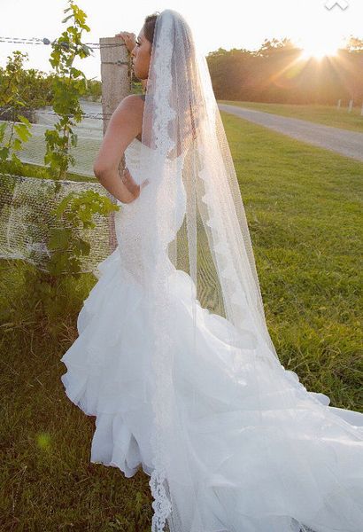3m white ivory cathedral lace edge wedding veil bridal veils one layer with comb, Black
3m white ivory cathedral lace edge wedding veil bridal veils one layer with comb, Black