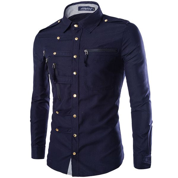 wholesale- new mens shirt 2016 fashion design mens slim long sleeve dress shirts multi zipper casual brand stylish camisa masculina 18y232, White;black
wholesale- new mens shirt 2016 fashion design mens slim long sleeve dress shirts multi zipper casual brand stylish camisa masculina 18y232, White;black