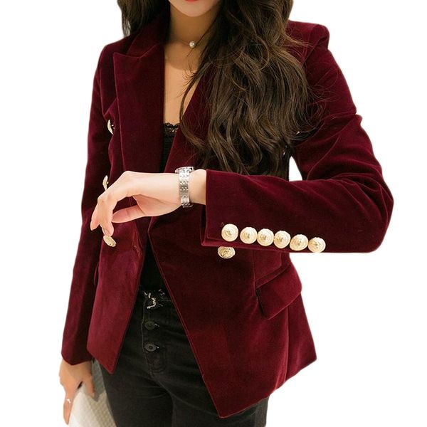 wholesale- m-2xl plus size 2017 autumn female korean slim was thin velvet leisure suit solid color double-breasted jacket b5074, Black;brown
wholesale- m-2xl plus size 2017 autumn female korean slim was thin velvet leisure suit solid color double-breasted jacket b5074, Black;brown