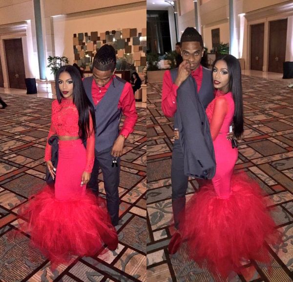 pink long sleeve two pieces lace mermaid prom dresses long 2017 floor length fake prom evening gowns formal dress, Black
pink long sleeve two pieces lace mermaid prom dresses long 2017 floor length fake prom evening gowns formal dress, Black