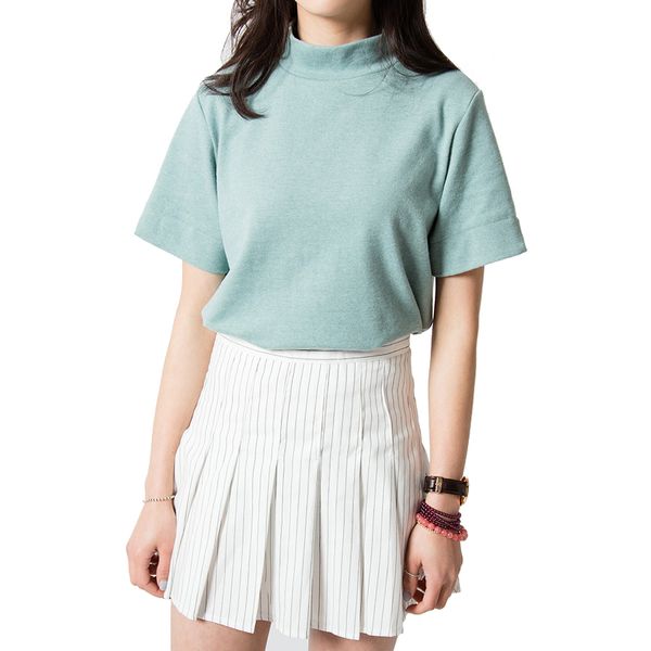 wholesale-2016 female all-match solid color small turtleneck short-sleeve women t-shirt white black grey pink brown green basic tshirt
wholesale-2016 female all-match solid color small turtleneck short-sleeve women t-shirt white black grey pink brown green basic tshirt