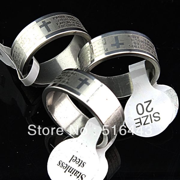 10pcs wholesale jewelry 316l fine stainless steel silver religious cross scripture womens mens rings a-694, Golden;silver
10pcs wholesale jewelry 316l fine stainless steel silver religious cross scripture womens mens rings a-694, Golden;silver