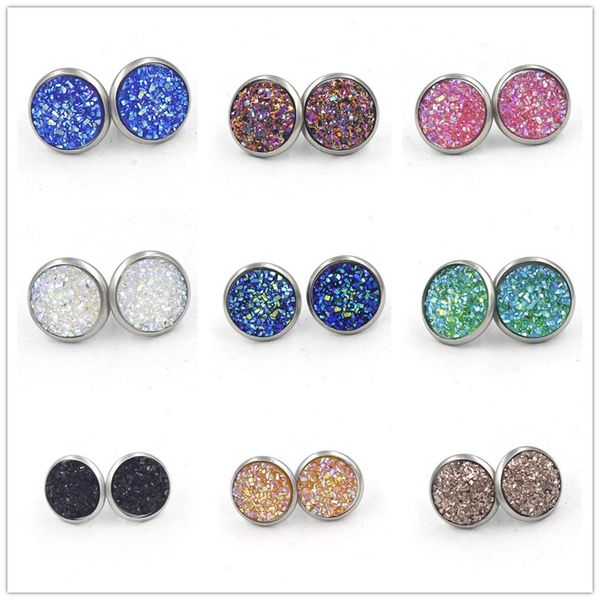 fashion 12mm imitate natural stone drusy druzy earrings stainless steel gemstone stud earrings for women lady jewelry nr027, Golden;silver
fashion 12mm imitate natural stone drusy druzy earrings stainless steel gemstone stud earrings for women lady jewelry nr027, Golden;silver