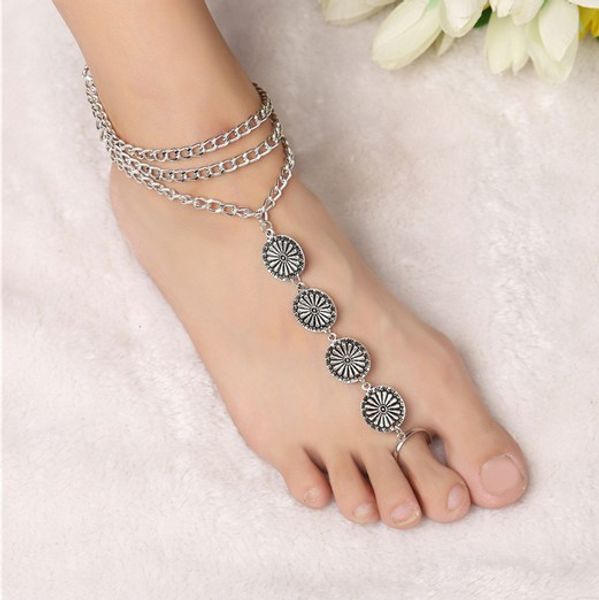 womens jewelry vintage bohemian silver 3 layered tassel engraved coin w/toe chain rings anklets boho anklet bracelet barefoot sandals, Red;blue
womens jewelry vintage bohemian silver 3 layered tassel engraved coin w/toe chain rings anklets boho anklet bracelet barefoot sandals, Red;blue