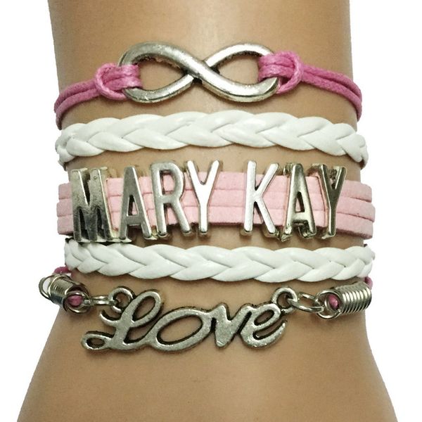 wholesale-infinity /love/ mary kay bracelet- custom handmade pink with white velvet leather braided company team gifts, Golden;silver
wholesale-infinity /love/ mary kay bracelet- custom handmade pink with white velvet leather braided company team gifts, Golden;silver