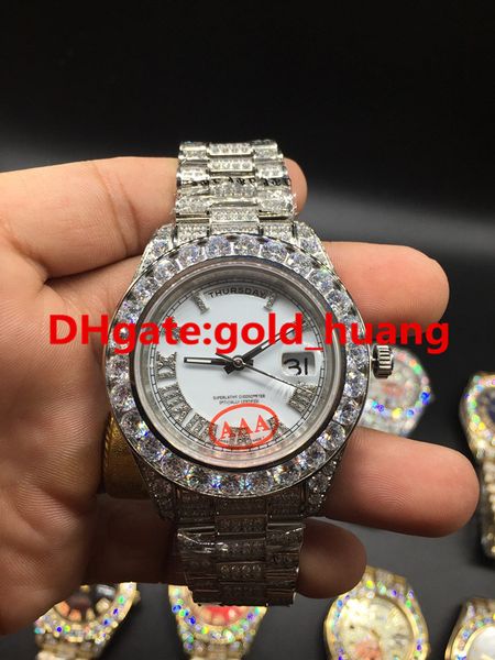 luxury 43mm big diamonds mechanical man watch (multi color dial) all diamond band automatic stainless steel men' watches whi 711, Slivery;brown
luxury 43mm big diamonds mechanical man watch (multi color dial) all diamond band automatic stainless steel men' watches whi 711, Slivery;brown