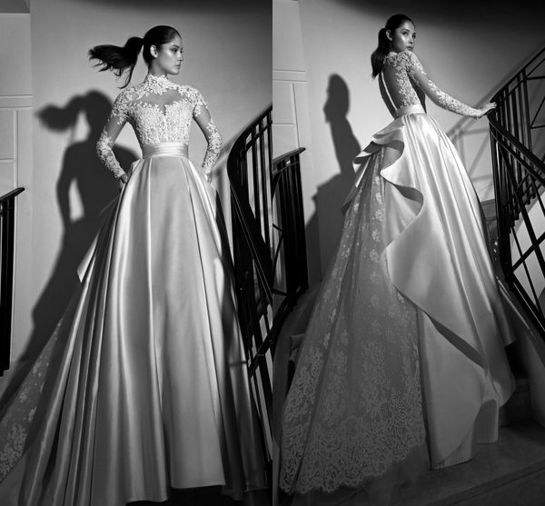 zuhair murad wedding dresses 2019 lace vintage sheer long sleeve high neck winter satin chapel train ruched backless bridal wedding gowns, White
zuhair murad wedding dresses 2019 lace vintage sheer long sleeve high neck winter satin chapel train ruched backless bridal wedding gowns, White