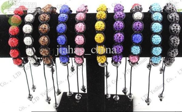 fashion bracelet 10 drill ball beads hand-knitted bracelet charm jewelry, Black