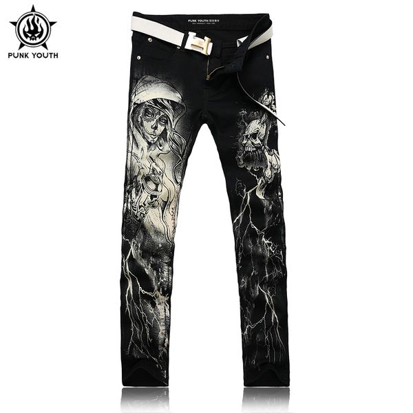 wholesale- punk youth men's rock jeans denim pants long trousers jeans skeleton skull print jeans leisure black denim pants men, Blue
wholesale- punk youth men's rock jeans denim pants long trousers jeans skeleton skull print jeans leisure black denim pants men, Blue