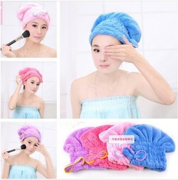 wholesale- 4color hair drying towel magic lady's hair drying cap microfiber strong water absorption hair dry hat
wholesale- 4color hair drying towel magic lady's hair drying cap microfiber strong water absorption hair dry hat