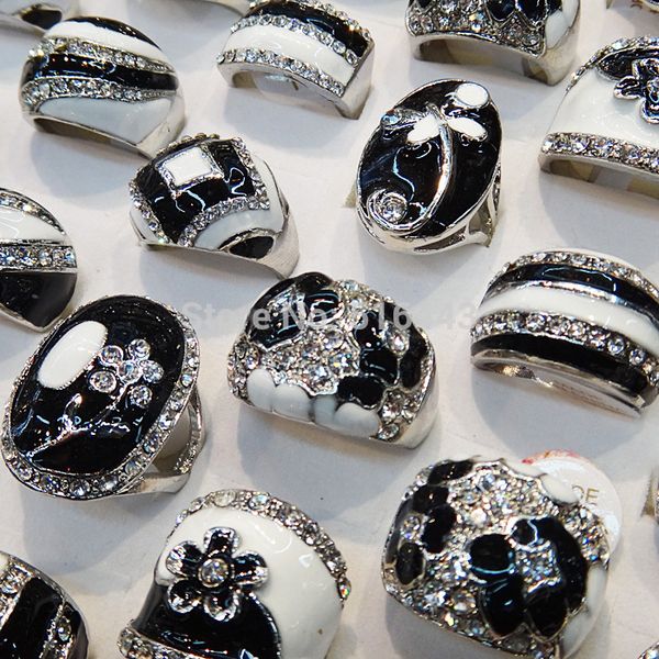 new guaranteed 10pcs czech rhinestones white & black enamel fashion silver p women mens rings wholesale jewelry lots a293, Golden;silver
new guaranteed 10pcs czech rhinestones white & black enamel fashion silver p women mens rings wholesale jewelry lots a293, Golden;silver