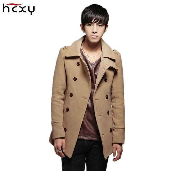 wholesale- hcxy brand 2016 autumn & winter windbreaker male slim fit men 's wool coat overcoat trenchcoat casual simple double-breasted, Black
wholesale- hcxy brand 2016 autumn & winter windbreaker male slim fit men 's wool coat overcoat trenchcoat casual simple double-breasted, Black