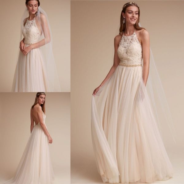 2017 bhldn пляж свадебные платья спинки холтер декольте кружева аппликация бисер свадебные платья sexy тюль длинные свадебные платья, White
2017 bhldn пляж свадебные платья спинки холтер декольте кружева аппликация бисер свадебные платья sexy тюль длинные свадебные платья, White