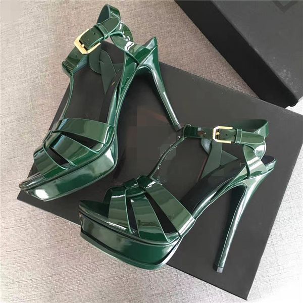 brand patent leather army green tribute sandals 10cm 14cm thin high heels genuine leather open toe summer t show dress pumps size 41, Black
brand patent leather army green tribute sandals 10cm 14cm thin high heels genuine leather open toe summer t show dress pumps size 41, Black
