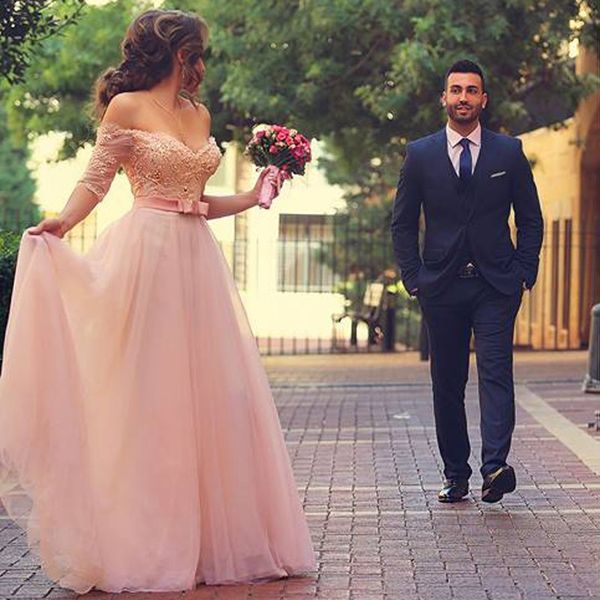 sweetheart half sleeves prom dress beading lace appliques pink evening gowns charming vestido de festa longo prom party dresses, Black
sweetheart half sleeves prom dress beading lace appliques pink evening gowns charming vestido de festa longo prom party dresses, Black