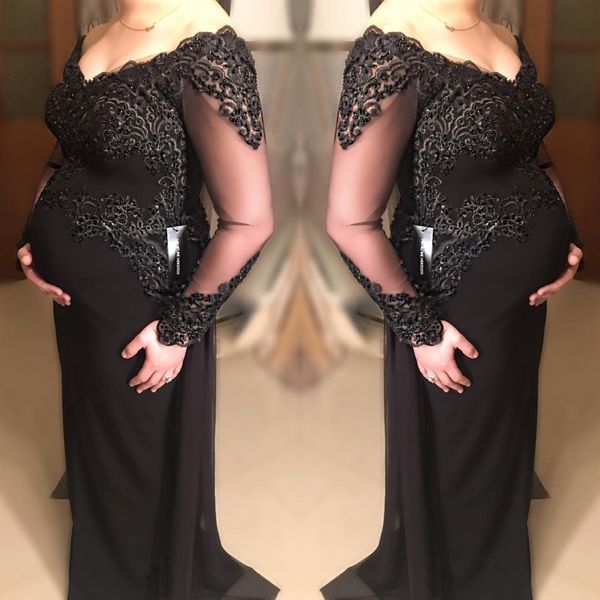 black evening gowns for pregnant women bead prom dress with long sleeves sheer lace maternity vestidos for fall, Black;red
black evening gowns for pregnant women bead prom dress with long sleeves sheer lace maternity vestidos for fall, Black;red
