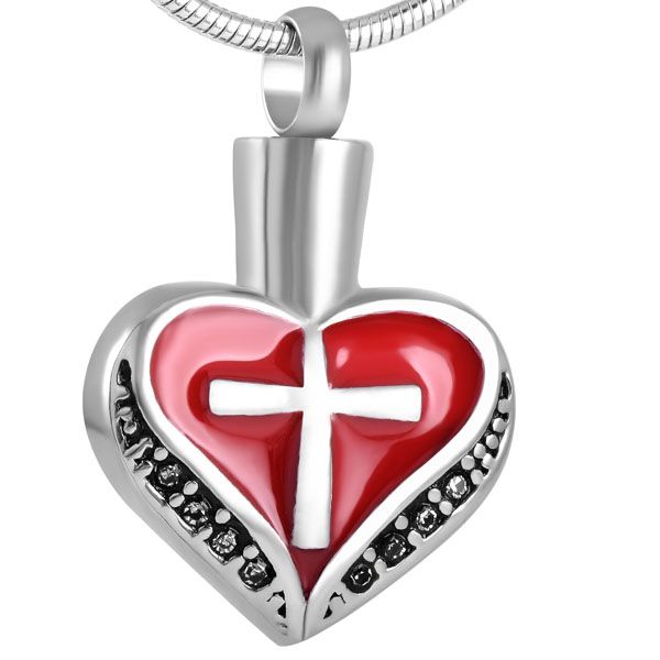 ijd8098 heart stainless steel cremation pendant necklace cross engraved crystal ashes keepsake urn necklace funeral jewelry, Silver
ijd8098 heart stainless steel cremation pendant necklace cross engraved crystal ashes keepsake urn necklace funeral jewelry, Silver